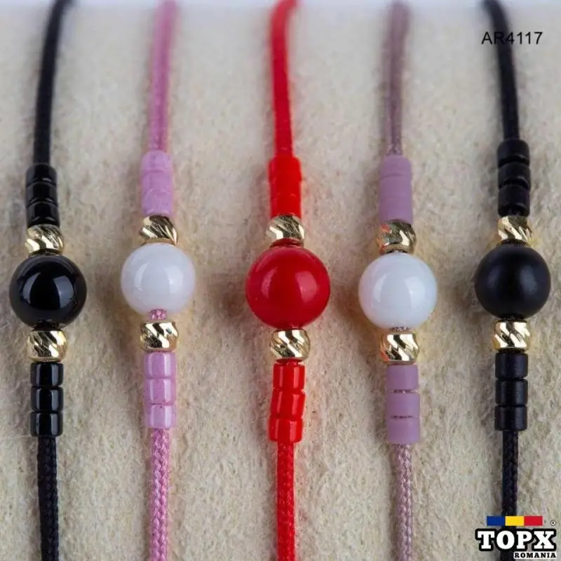 Bratara aur cu snur reglabil  AR4117  cu bilute din aur 14K ARJEWELS