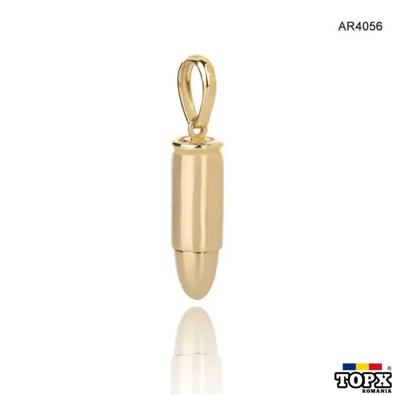 Pandantiv Aur 14K Bullet  3.5cm  diametru 9mm [AR4056]