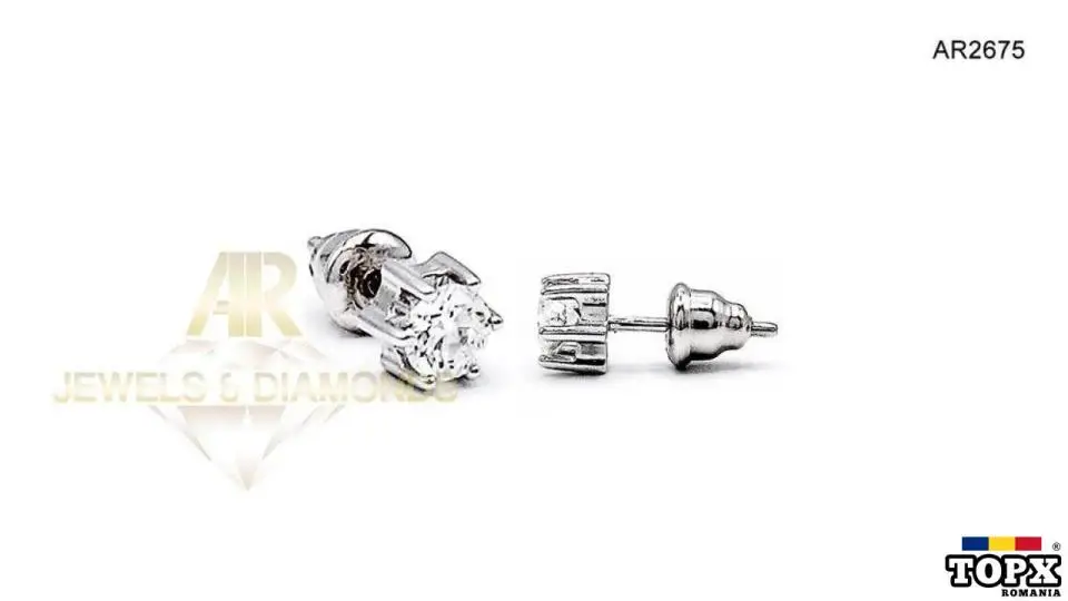 Cercei Aur 18 K cu DIAMANTE model deosebit ARJEWELS(AR2675)