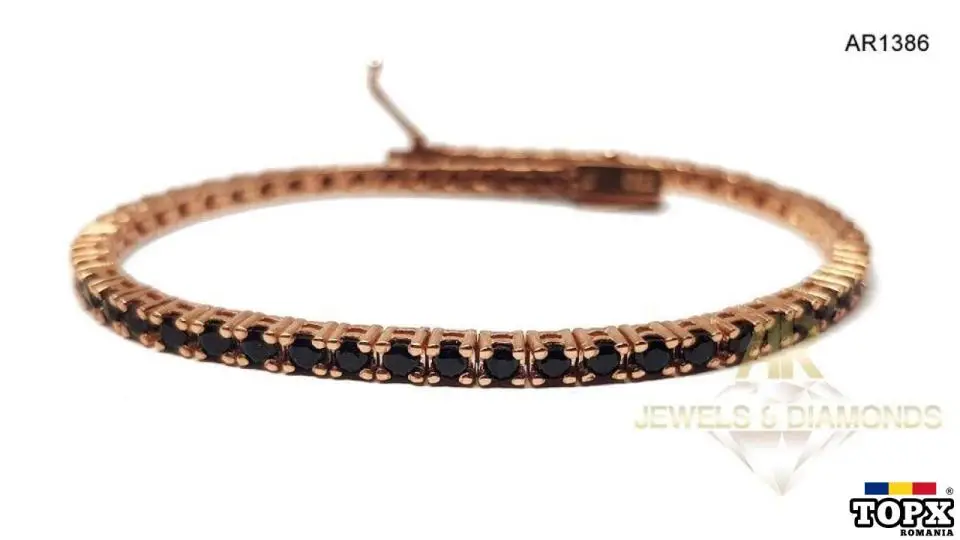 Bratara Tennis Aur Rose 18 K cu Diamante Negre 3.66 CRT ARJEWELS