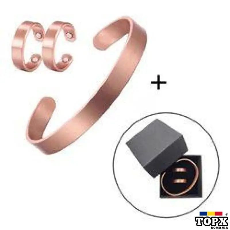 Bratara din cupru cu doua inele