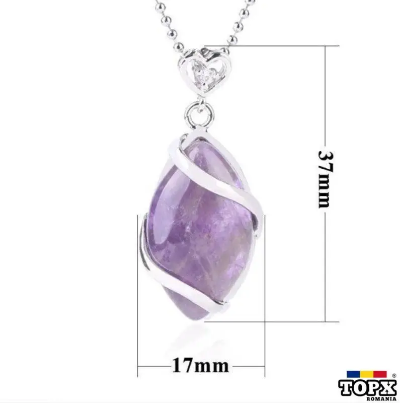 Cercei si pandantiv ametist oval