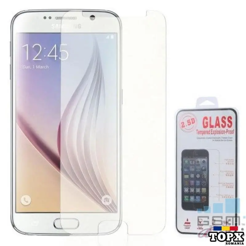 Geam Protectie Display Samsung Galaxy S6 Explosion-proof Cu Margini Curbate